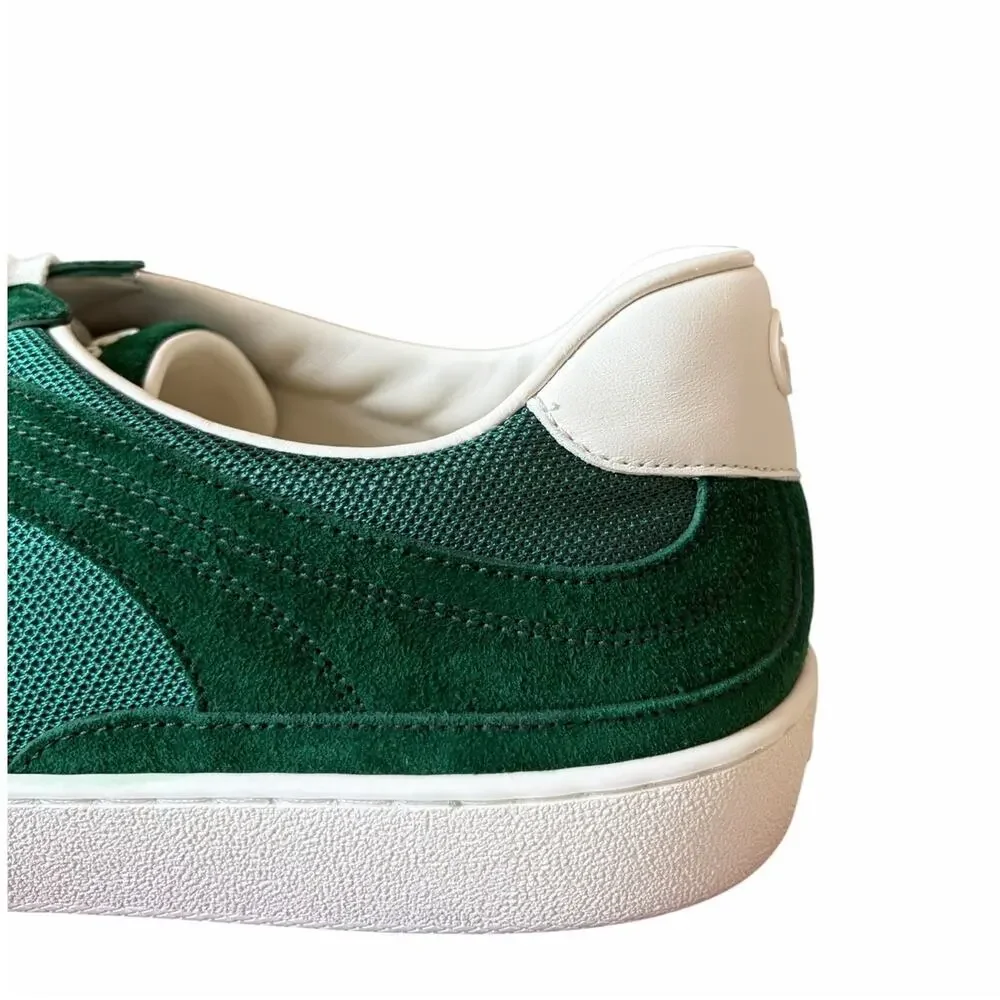 Gucci Mens G74 Interlocking G Sneakers Green Suede Low Top Size 12 US 12.5 New
